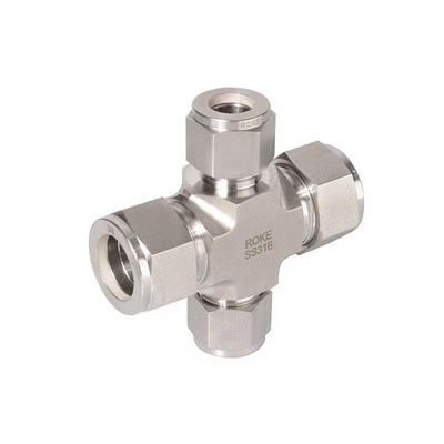 Stainless hlau Ob chav Ferrules 4-Txoj kev txo Union Hla Tube Haum